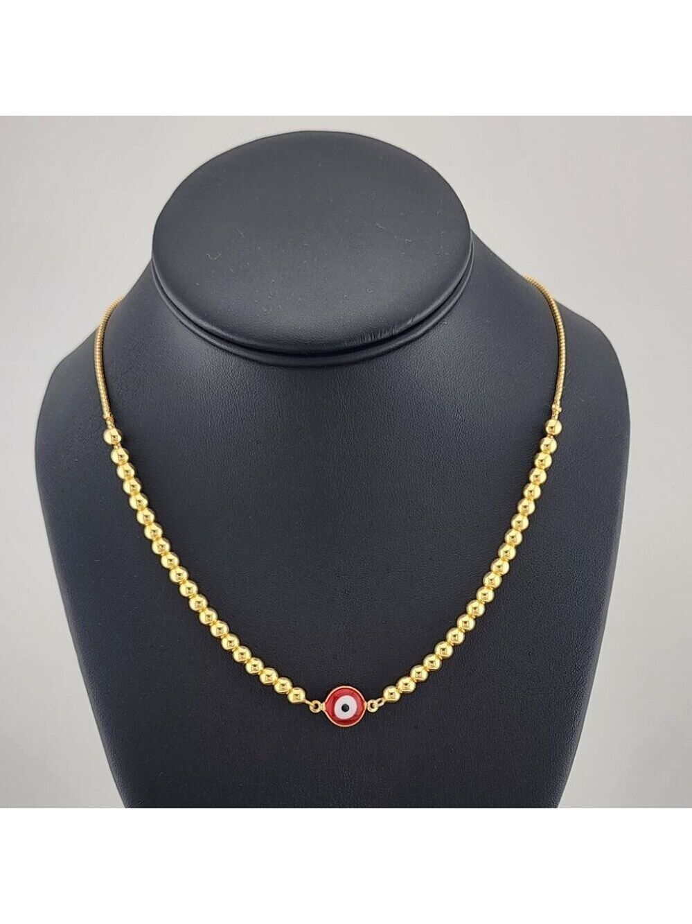 Brand New 18K Gold-Filled Red Evil Eye Protection Necklace